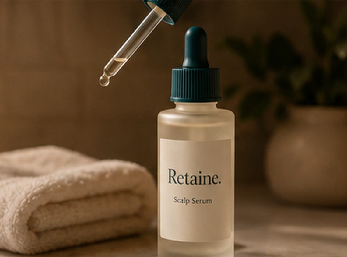 Retaine Shed-Phase Scalp Serum — frosted glass dropper bottle